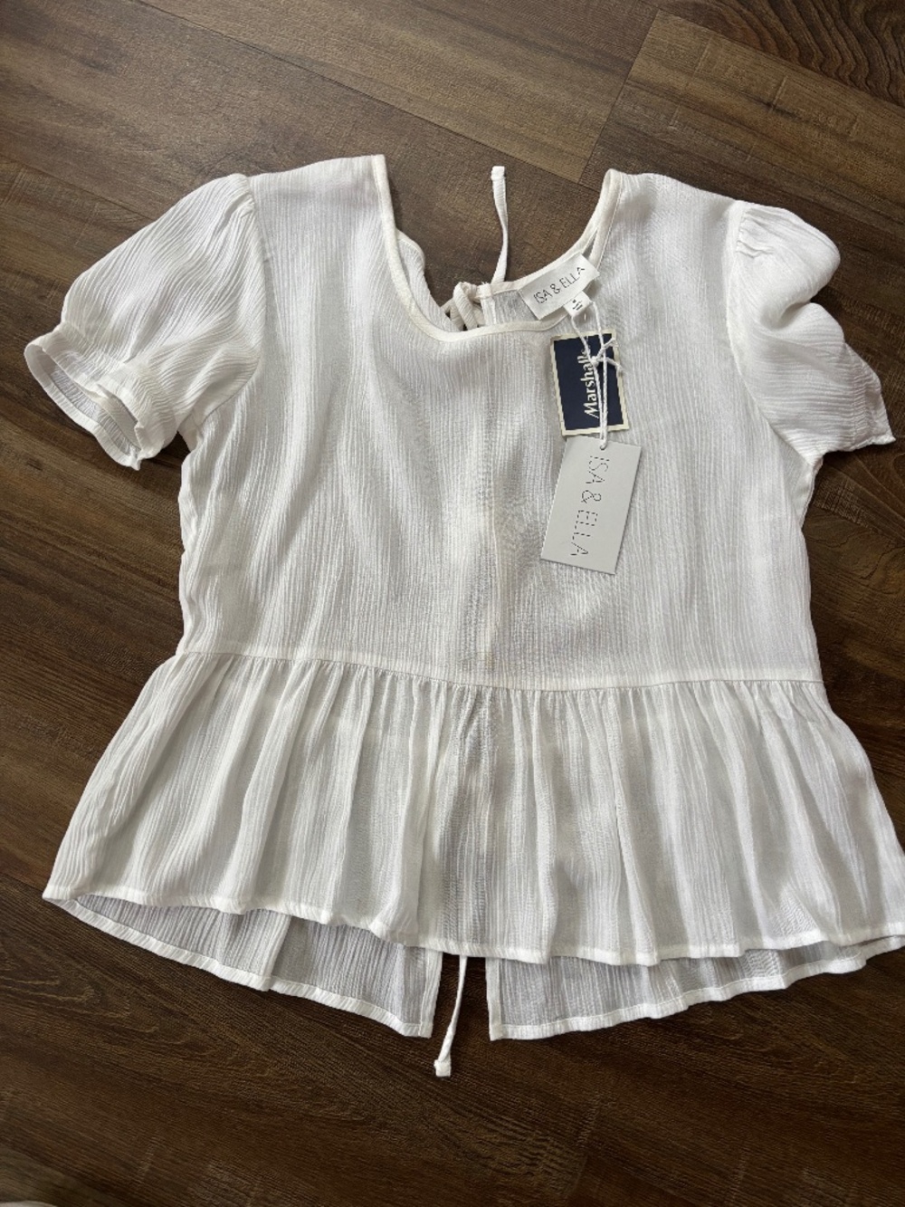 new isa and ella cropped blouse white medium